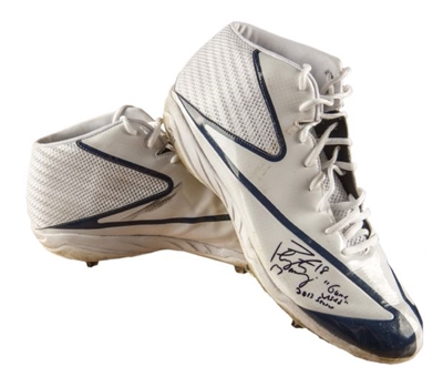 2013 Peyton Manning Game Worn and Signed Cleats (Steiner)
